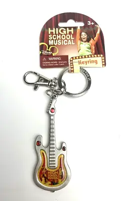 High School Musical Guitar Pewter Keychain Keyring NEW • $3.96
