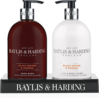 £11.31 • Buy Baylis & Harding Black Pepper And Ginseng Hand Wash And Lotion Set - Vegan