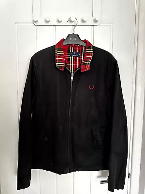 Mens - Fred Perry Laurel Wreath Harrington - Black Red Tartan 38  • £55