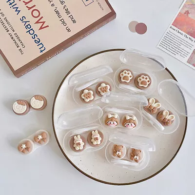 £4.62 • Buy Contact Lens Case Women Cute Cartoon Color Container Eye Lenses Storage #;~