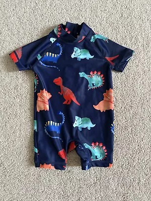 NEXT Dinosaur Themed Swimming Costume - UPF50+ Fabric - 6-9 Months • £2.99