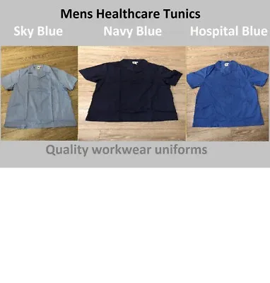 £9.69 • Buy Mens Hospital Tunic Top Nurse Carer Dentist Work Wear Healthcare Uniform Vet NHS