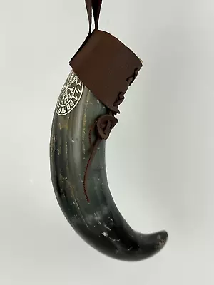 Carved Powder Horn + Strap For Reenactment Mountain Man Rendezvous • $17.50