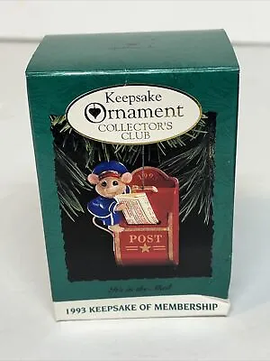 1993 Hallmark Keepsake Ornament  It's In The Mail  Christmas Postman Mouse • $2.99