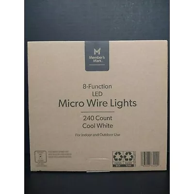 Members Mark 8 Function LED Micro Wire Lights Cool White 240 Count • $22