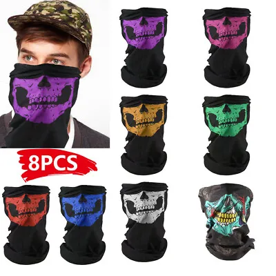 8XMotorcycle Face Masks Skull Mask Half Face For Outside Riding Motorcycle Nice • $6.22