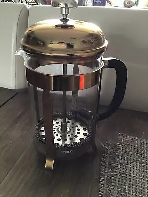£15 • Buy Vintage Pyrex Coffee & Tea Maker Cafetiere French Press Gold 6 Cup Unused