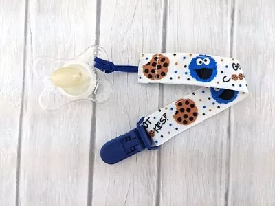 Pacifier Clip Holder Pacifier Ribbon Baby Gift Stocking Stuffer Cookie • $9.95