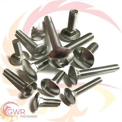 M5 M6 M8 Carriage Bolts Cup Square Dome Coach Screws A2 Stainless Steel Din 603 • £146.49