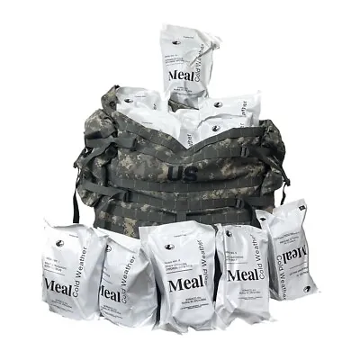 Used ACU Ruck & Cold Weather Military MRE Case - 12 Meals - 2024 • $175