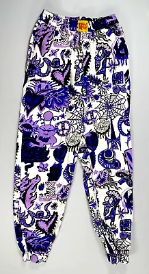 Parachute Pants Baggy Hip Hop Purple 80s Art Print Joggers Wms X Small Vintage • $62.99