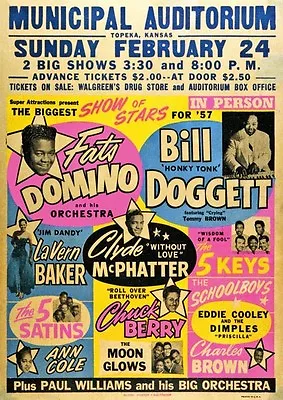 RR19 Vintage Fats Domino Rock & Roll Concert Advertisement Music Poster A3/A4 • £2.95