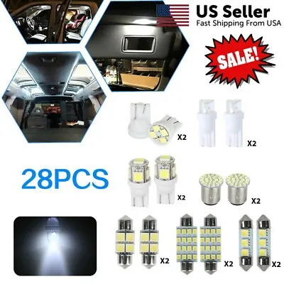 $9.99 • Buy 28* White LED Interior Package Kit For T10 31 36mm Map Dome License Plate Lights
