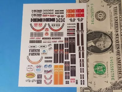 $3.95 • Buy WATER SLIDE WHITE DECALS 1:32 NASCAR MOPAR DODGE CHARGER HEMI High Performance