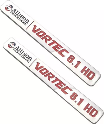 2x Allison Transmission 8.1 Hd 8.1L Vortec Emblems For 2500Hd 3500Hd  Chrome Red • $13.59