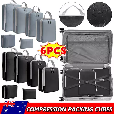 5/6PC Set Compression Packing Cubes Storage Categorisation Travel Luggage Bags • $27.07