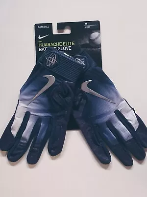 Nike Huarache Elite Batting Gloves Navy/Chrome Textured Palm Unisex Medium New • $17