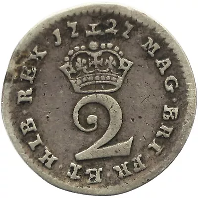 Rare T Over T 1727 2 Pence Maundy Coinage George I UK Silver Coin (MO2202-) • $167