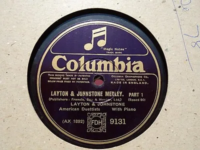 LAYTON & JOHNSTONE - Layton & Johnstone Medley 12  78 Rpm Disc (A++) • £3.99