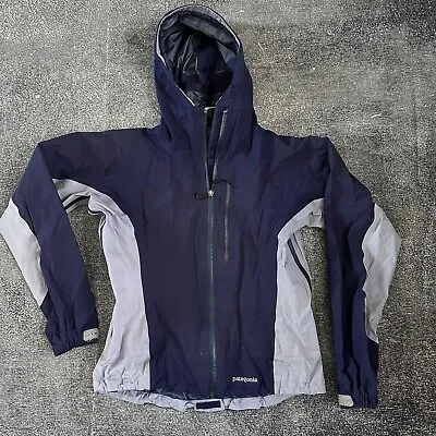 Women's Patagonia Purple Stretch Nano Storm Hooded Zip Up Rain Coat Jacket Sz S • $69