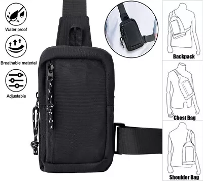 Men's Shoulder Bag Oxford Chest Bag Sling Crossbody Bag Casual Travel Phone Bag • $10.98