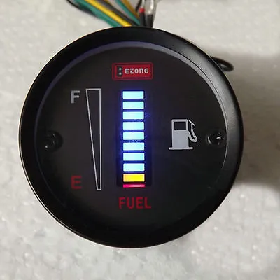 LED Fuel Level Gauge 12V DC Fuel Indicator For Car Motorcycle Etc. 52mm (2 ) • $21.46