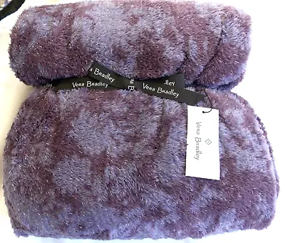 Vera Bradley TONAL CHRYSANTHEMUMS Purple Shimmer Fleece Throw Blanket NWT • $32