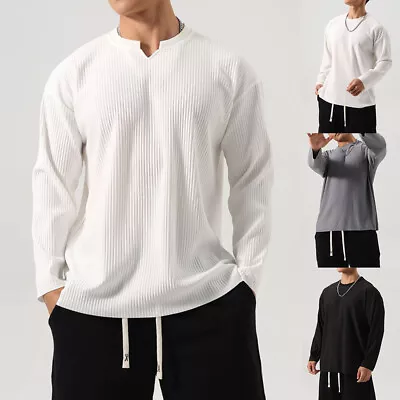 Mens Quick Drying T-Shirt Blouse Tees Long Sleeve Tops Pullover Casual Tunic • $18.54