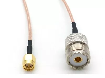 £4.95 • Buy UHF PL259 SO239 Female To SMA Male Pigtail RG316 15cm                       1901