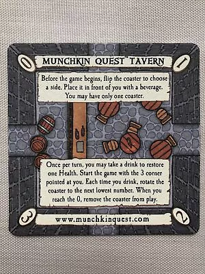 Munchkin Quest Tavern & Lab Coaster Promo - Steve Jackson Games SJG 2008 • $9.95