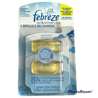 $19.95 • Buy Febreze Set & Refresh Air Freshener Small Spaces Refill Linen & Sky 2 Refills