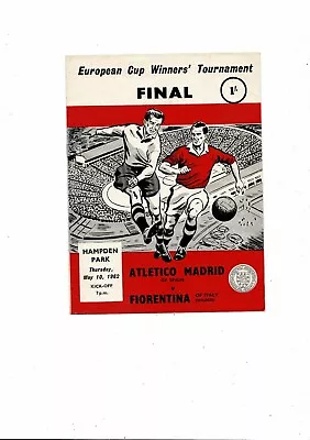 1962 Athletico Madrid V Florentina ECWC Final Football Programme • £16.50