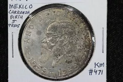 1959 Mexico Silver 5 Pesos Carranza Centenary KM# 471 4128 • $16.50