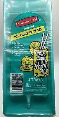 Genuine Vintage NoS Lot Of 2 Rubbermaid Ice Cube Trays #8365 Teal SEALED 2 Pack • $11.24