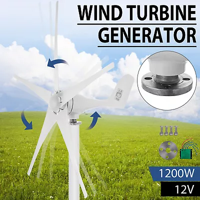 1200W DC 12V Wind Turbine Generator 5 Blades Charger Controller Windmill Power • $145.50