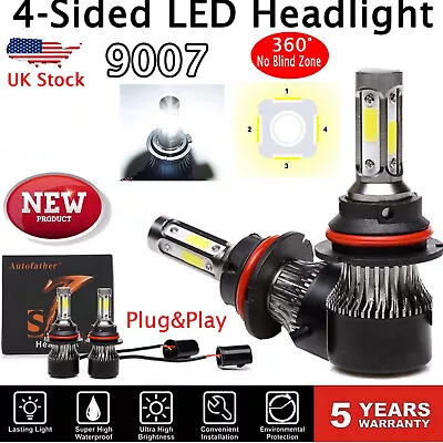 CAR 9007 HB5 LED Headlight Dual High Low Beam Bulbs 1800W 265000LM White 6500K • $11.80