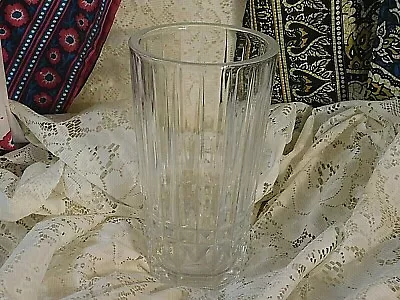 $75 • Buy Val St. Lambert Flower Vase    Clear Crystal   From Belguim     8 Inches Tall