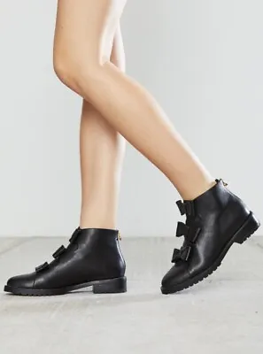 F-troupe Katherine Bow Leather Bootie • $200