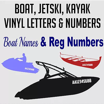 Custom Boat Kayak Jetski Vinyl Lettering Boat Registration Numbers Boat Name • $5.57