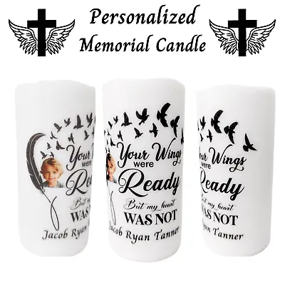 Memorial Candle Celebration Of Life Flameless LED Loss Of Loved One Customized • $23.95