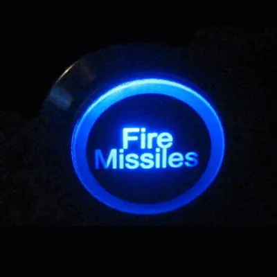 12V 19mm Push Button Blue LED Light Fire Missiles Momentary Metal Switch Sales • $6.39