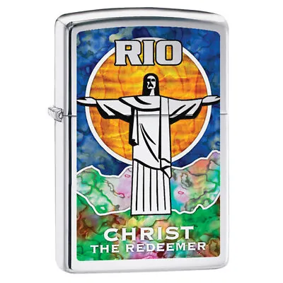 $19 • Buy Zippo Christ The Redeemer Genuine Chrome Fusion Finish Cigar Cigarette Lighter