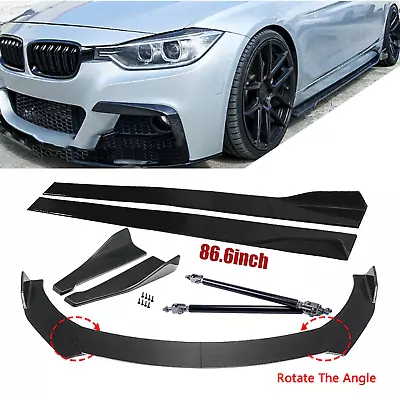 Carbon Fiber For F30 E92 E90 E36 E30 Front Bumper Spoiler+Side Skirt+Rear LipS Q • $149.99