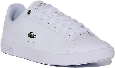 Lacoste Graduate Pro Womens Low Top Leather Trainers In White Size UK 3 - 8 • £79.99