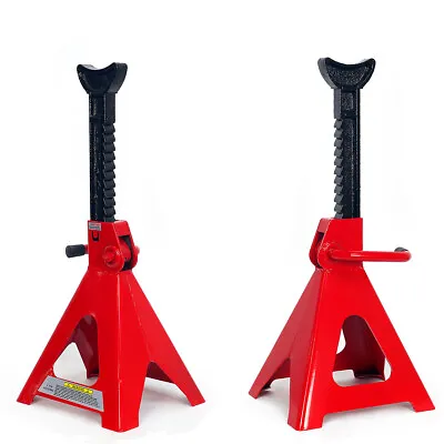 Pair Of (2) Set Jack Stands 6 Ton Ratcheting Locking Adjustable Automotive Red • $64.95