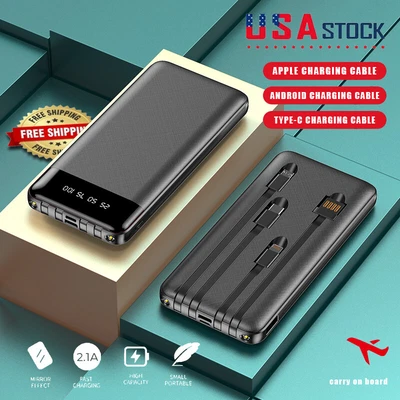 $19.55 • Buy 1000000mAh Backup Power Bank External Battery Pack Charger For Cell Phone 4 USB