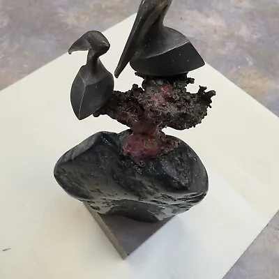 Douglas Purdy Bronze And Rock Seagulls Sculpture Mounted On Wood Block Rare OOAK • $1495