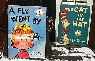 1957 & 1958 Dr. Suess Vintage Lot- The Cat In The Hat & A Fly Went By • $50