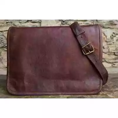 Men's Big Retro Vintage Leather Messenger Business Laptop Briefcase Satchel Bag • $48.88