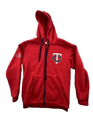 Minnesota Twins Hoodie Mens Medium Red Full Zip Sweater Jacket • $20.22